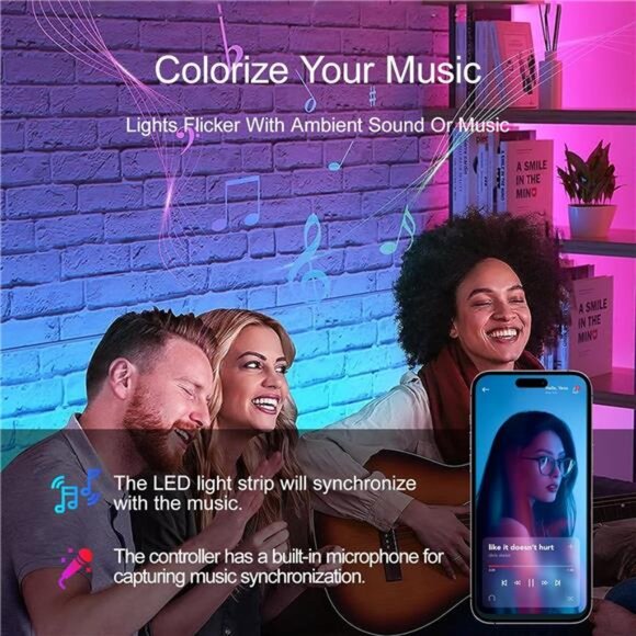 LED Strip Lights 200 FT RGB Color Changing Bedroom Room Party Music Sync Lightin - Picture 3 of 8